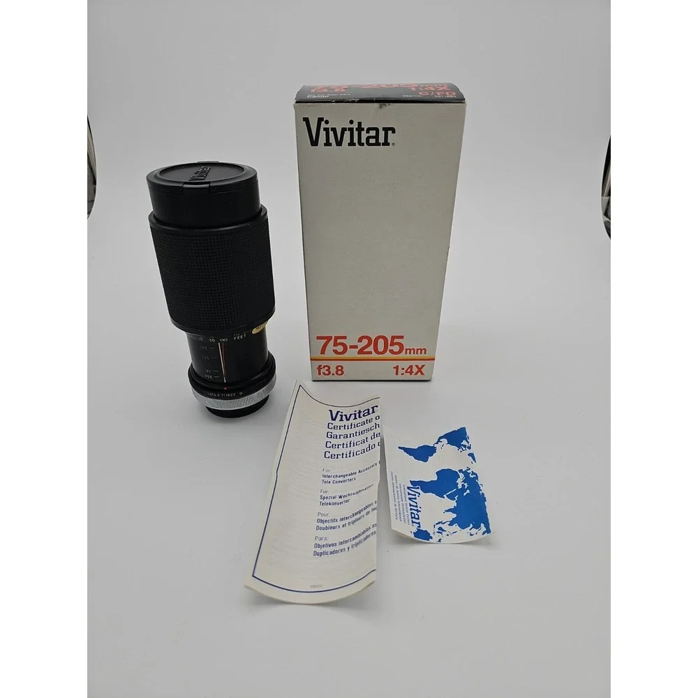 Vivitar 75-205mm f/3.8 Canon FD Mount Close Focus Manual Zoom Lens 58mm Filter